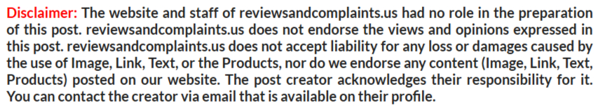 disclaimer